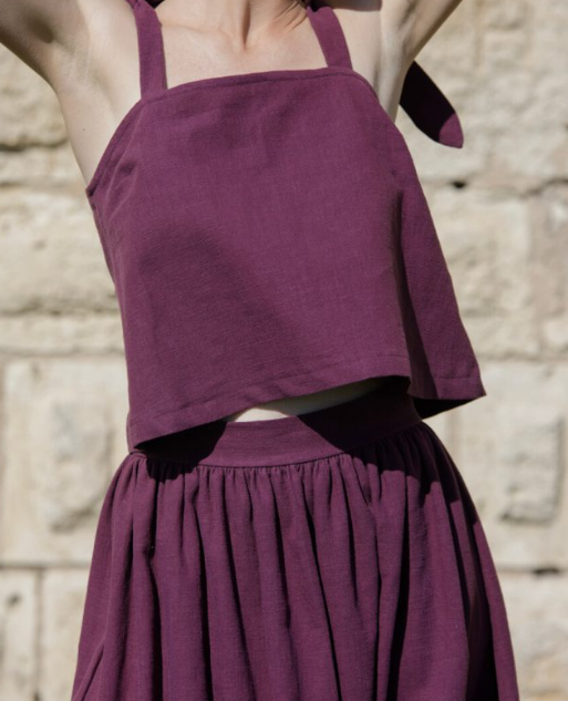 Top Plumeria – Lin bordeaux