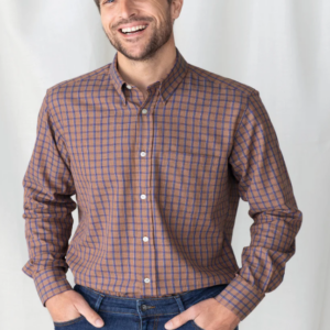 Chemise homme 100% coton Marron Caramel
