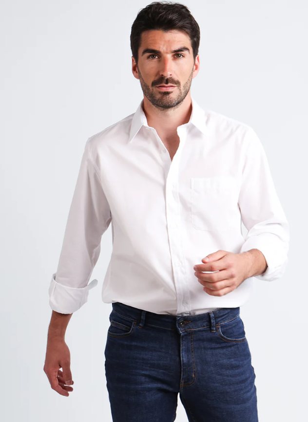 Chemise homme classique en coton blanc