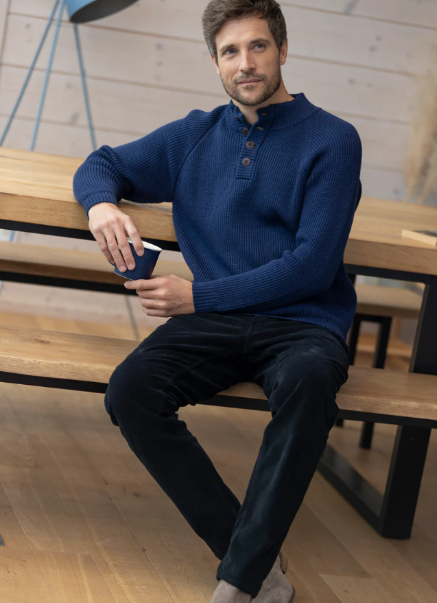 Pantalon homme velours côtelé en coton Noir Anthracite